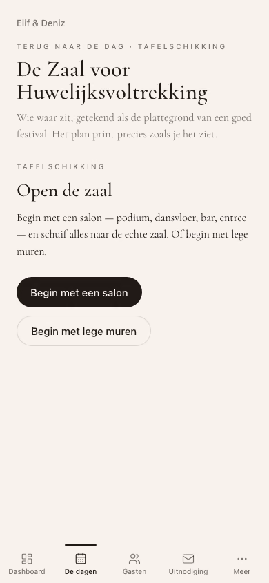 Dezelfde start op telefoonformaat.